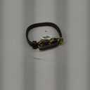 BRONZEDOG Leather Cat Collar with Removable Bells Non Breakaway Kitten QR Tag for Girl Boy (7" - 9" for Cats, Dark Brown & Gold)