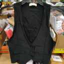 Design by Olivia Women's Dressy Casual Versatile Racerback Vest Tuxedo Suit Waistcoat (Medium, Black)