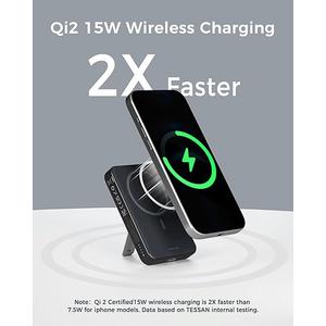 TESSAN Magnetic Portable Charger Travel Essentials, Qi2 Certified, 10,000mAh Wireless Power Bank Battery Pack PD22.5W for Magsafe Fast Charging, Compatible with iPhone 16/15/14/13, Samsung, AirPods