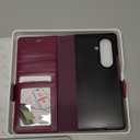 TUCCH Wallet Case Compatible with Galaxy Z Fold7 (8.0") 2025 Plum Purple, RFID Blocking | 4 Card Holder | Kickstand | Shockproof PC Shell | PU Leather | Magnetic Closure | Protective Flip Cover