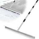 CAROD 33.4" Large Floor Squeegee for Concrete, Commercial Heavy Duty Silicone Blade Squeegee for Floor with 63" Stainless Handle, Anti-Splash Curved Baffle for Garage, Factory, and Tough Cleaning Jobs