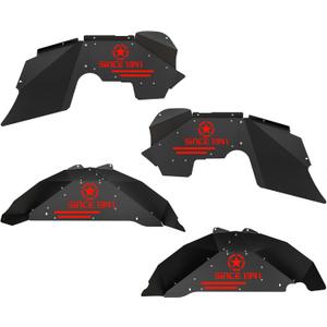 for JK JKU Front and Rear Inner Fender Liners Compatible with 2007-2018 Jeep Wrangler JK & JKU Unlimited 2/4 Doors, Steel Wheel Well Cover Bolt-on Mud Guards Fenders Flares, Textured Black