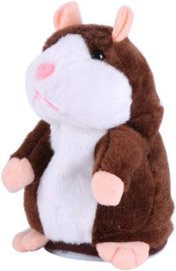 BestLand Plush Interactive Toys PRO Talking Hamster Repeats What You Say Electronic Pet Chatimals Mouse Buddy for Boy and Girl, 5.7 x 3 inches, Brown