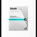 Americanflat 20x26 Picture Frame with Polished Plexiglass - Use as 11x14 Frame with Mat or Display 20x26 Photo Without Mat - Streamline Collection - Thin Border Picture Frames for Wall - Black
