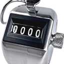 Tally Counter, Professional Grade Stainless Steel H-102 Clicker Counter - Japanese Made 4-Digit Handheld Counter Clicker, Lap Counter, Pitch Counter Clicker, Multi-Use People Counter