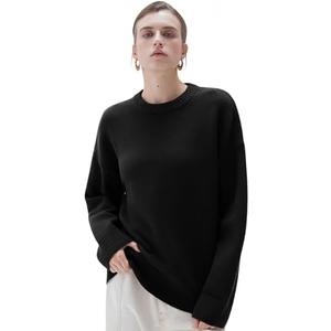 SUUKSESS Women Cashmere Blend Oversized Crew Neck Long Sleeve Pullover Sweaters XL