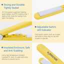 2 x Potato Chips Bag Sealer Clip Kitchen Gadgets, Food Sealer Reusable Heat Sealer for Snacks Storage Portable Sealing Machine works with Plastic Bag, Candy Bag, Cookie Bag, Foil Bag, Color Street Nail (Yellow)