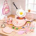 Kid Cooking Sets Real for Mini Kitchen,42 PCS Real Kitchen Tools for Food Making Age 8 9 10 11 12 Boys Girls Complete Junior Cooking Set & Educational Toys