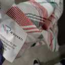 RUVANTI Flannel Sheets Queen Size - 100% Cotton Brushed Bed Sheet Sets - 88 x 101 inch - All Seasons Breathable & Super Soft - Warm & Cozy - 4 Pcs - Red & Green Cross