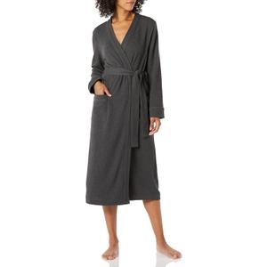 Amazon Essentials Women's Lightweight Waffle Full-Length Robe (X-Large, Charcoal Heather)