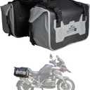 Motorcycle Saddle Bags Tail Bag, 60L(30L*2) Roll-top Waterproof Motor Detachable Side Trunk Bag, Motor Panniers Luggage Bag for Motorcy