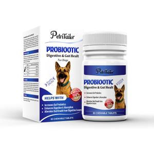Probiotics Supplement for Dogs Digestive Enzymes with Prebiotics for Gut Health, Diarrhea & Bowel Support, Immune Booster, Itch & Allergy Relief, No BB Date