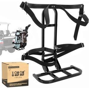 10L0L Universal Golf Cart Rear Seat Bag Holder Rack for EZGO Yamaha Club Car Carts, with Rear Safety Grab Bar