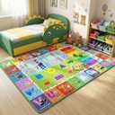Kids Rug - 3x5 Feet ABC Rug for Playroom Nursery Educational Area Rugs with Alphabet Numbers Shapes Animals Children Play Mat for Bedroom Classroom Floor Decor