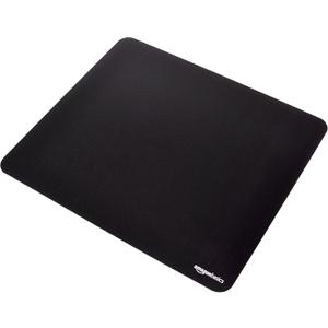 Amazon Basics Large Square Computer Mouse Pad, Cloth and Rubberized Base, 17.7L x 15.7W inches, Black