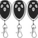 Kingdder 3 Pcs 4 Channels Gate Opener Remote Compatible with Aleko LM123 433.92mhz Garage Door Remote Control Transmitter with Keychain for a Variety of Doors, Easy Programming