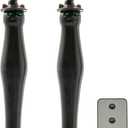 WDS WONDROUS Halloween Flameless Candles Set of 2, Black LED Battery Operated Black Candlesticks with Cat Design, Fake Tapered Candles with Remote for Halloween Decor & Table Centerpieces