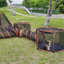 6 in 1 Pet Cat and Dog Tunnel Tent Foldable Pet Tent Outdoor Pop Up Pet Playpen Cage Fences House (Styles 1)