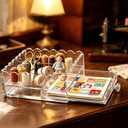 Scalloped Clear Acrylic Organizer 5" x 5" Mini Acrylic Display Tray, Storage Case for Sewing Supplies and Small Jewelry