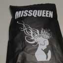 MISSQUEEN Short Wavy Black Wig with Bangs, Short Black Bob Wigs for Women, Wavy Bob Wig with Bangs Synthetic Natural Looking Heat Resistant Fiber Wigs