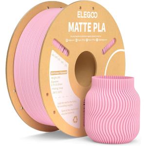 ELEGOO Matte PLA Filament Sakura Pink 1KG, 1.75mm 3D Printer Filament Dimensional Accuracy +/- 0.02mm, 1kg Carboard Spool (2.2lbs) for Most FDM 3D Printers