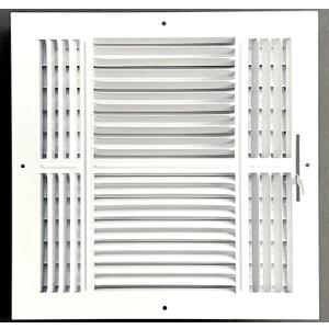 HBW 12"x 12" (Duct Opening Size) 4-Way Stamped Face Steel Ceiling/sidewall Air Supply Register - Vent Cover - Actual Outside Dimension 13.75" X 13.75" HBW 12"x 12" (Duct Opening Size) 4-Way Stamped Face Steel Ceiling/sidewall Air Supply Register - Vent Cover - Actual Outside Dimension 13.75" X 13.75"