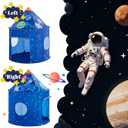 Hallo Deer Rocket Ship Kids Play Tent with Star, Foldable Pop Up Tent Kids, Castle Kid Tent Indoor Outdoor Fun & Imagination, Toddler Tents Indoor Gifts for Baby Boys Girls