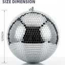 12 Inch Large Disco Ball, Rotating Mirror Ball with Real Glass Tiles, Sturdy Hanging Ring for Party Decorations, Weddings, Nightclub, Birthday, Home Ceiling Dcor, Silver Disco Ball for Events