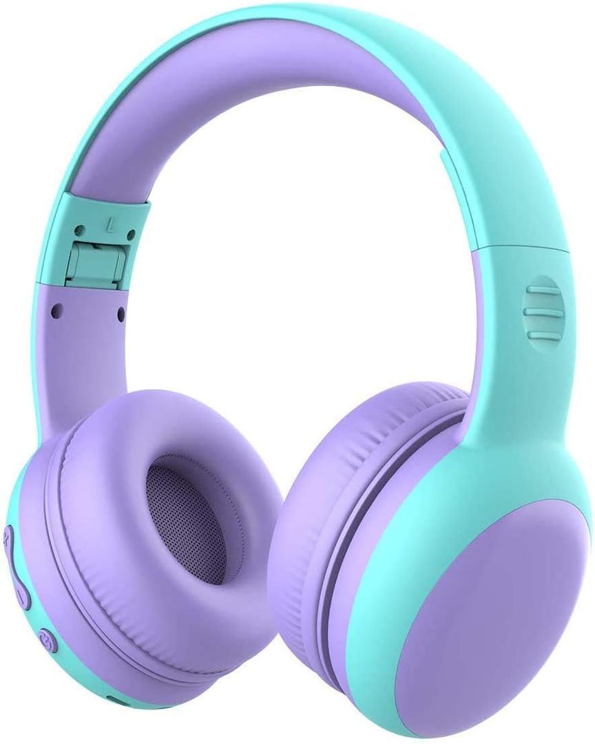 gorsun Kids Bluetooth Headphones, Portable Wireless Headset for Kids, Bluetooth 5.3, Over-Ear Cat Ear Toddler Headphones with Microphone, 85dB Volume Limited, 40 Hours Playtime-Purple