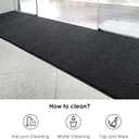 tonchean Commercial Grade Entrance Mat 3x10Ft Heavy Duty PVC Non-Slip Door Floor Mat, Indoor Outdoor Runner Rugs, Brush Step Entrance Mats for Corridor, Kitchen, Home, High Traffic Area, Grey