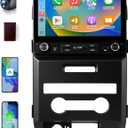 VQU Car Stereo for Ford F150 2009 to 2012, 10.2 Inch Car Radio Upgrade for F-150 2010 2011 Manual A/C, Android 13 Touch Screen CarPlay/Android Auto Radio with Backup Camera/FM/SWC/DPS (2+32G)