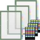 2 x 36 Pcs/3 Set 12 Tabs Binder Dividers with Colored Tabs, Clear Tab Notebook Divider Page Binder File Dividers, Letter Size (Colorful)
