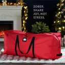 ZOBER 600D Oxford Fabric Large Christmas Tree Storage Bag - Fits 9 Ft Artificial Trees - Tear Proof Waterproof Christmas Tree Bag For Storage Box For Xmas - Strong, Durable Handles - Card Slot - Red