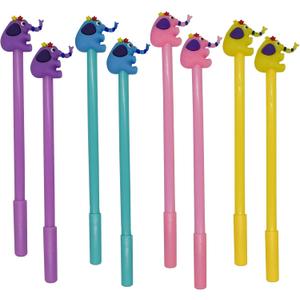 Maydahui 12 PCS Elephant Shaped Rollerball Pen Novelty Animal Pens Cool Fancy Fun Kawaii Writing Pen Black Gel Ink for Students Teens Adults