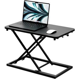 Almirantra Stand Up Desk Converter, Adjustable Height Table Top Riser - 23.6" x 13.4" Spacious Surface with Max Height of 15.2", Ideal for Ergonomic Sit Stand Workstations(Black)
