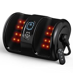 HTM Foot Massager Machine with Heat – Shiatsu Style Foot Relaxer with 3 Speeds and 3 Modes, Versatile Control, Ideal Gift for Men and Women, Perfect for Home and Office Relaxation