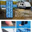 OCEANBROAD EVA Foam RV Step Cover 16''L x 6.5''W 4 Pack with Self Adhesive for Ladders Trailers Truck Campers Stair Treads, Camouflage Blue