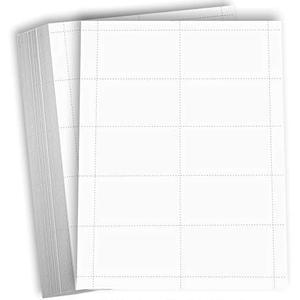 Hamilco Blank Business Cards Card Stock Paper White Mini Note Index Perforated Cardstock for Printer Heavy Weight 80 lb 3 1/2 x 2" 100 Sheets 1000 Cards
