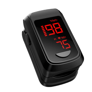 Fingertip Pulse Oximeter- Mini Oximeter Oxygen Saturation Monitor for SpO2/Heart Rate/PI, with Auto Graph Display/Alarm/Dedicated App, Compatible with iOS&Android Black