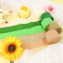 3 x 5 Rolls Green & Gold Crepe Paper Streamers, Crepe Paper Craft for Wedding Baby Shower Birthday Bridal Party Engagement Decorations Supplies