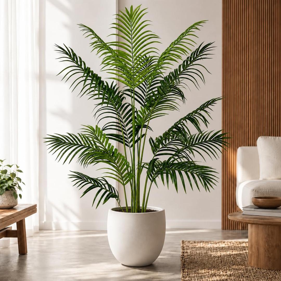5ft Artificial Palm Tree – Realistic Fake Palm Tree Decor for Indoor & Outdoor – Large Tropical Faux Palm Tree, Low Maintenance Artificial Indoor Plant, Fake Palm for Home, Office & Patio