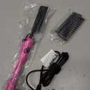 Mini Pink Hot Comb 500 Degree, Dual Voltage Electric Pressing Comb for Black Hair, Portable Ceramic Straightening Comb, Anti-Scald Plug in Hot Comb Straightener for Wigs, 4C Hair & Beard
