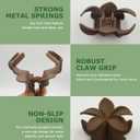 Upgraded Hawaiian Plumeria Floral Claw Clip, Keepzi 6pcs Large Summer Flower Hair Clips, Cute Flowers Hairclips Accessories for Women - Black, White, Beige, Dark Brown, Dark Gray, Dull Yellow