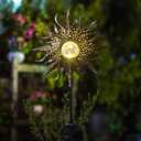 TAKE ME Sun Solar Lights Outdoor Waterproof Metal Garden Stakes for Patio Yard Walkway LawnPatio Mothers Gifts Mom Wife Grandma (Sun)