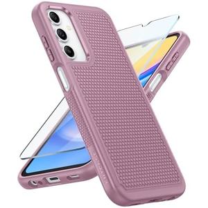 FNTCASE for Samsung Galaxy A15-5G Case: Dual Layer Protective Heavy Duty Cell Phone Cover Shockproof Rugged with Non Slip Textured Back - Military Protection Bumper Tough - 2024, 6.5inch Pink