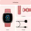 Fitbit Versa 4 Fitness Smartwatch with Daily Readiness, GPS, 24/7 Heart Rate, 40+ Exercise Modes, Sleep Tracking and more, Pink Sand/Copper Rose, One Size (S & L Bands Included)