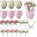 Daifunli 6 Sets Tea Party Princess Decorations Flower Boxes Afternoon Teapot Centerpieces for Table Teapot Vase Table Decor Baby Shower Birthday Supplies Floral Tea Themed Wedding Party Favor