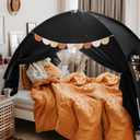 Sherilyn Twin Size Bed Canopy Toddler, Kids Bed Tents Indoor Dream Tent on Bunk Bed Privacy Space Blackout Sleeping Tents Portable Drafty Floor Playhouse for Boys Girl Birthday, House Gift, Black