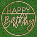 Wooden Happy Birthday Sign for Backdrop, Circle Vintage Rustic Happy Birthday Letter Sign for Balloon Arch Backdrop Baby Shower Decorations