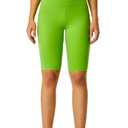 Zinmore Shorts Women High Waisted Yoga Shorts Sports Pants Green S-M (Green)